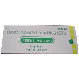 HCG Fertigyn 5000iu - Human Chorionic Gonadotropin - Sun Pharma, India