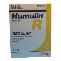 Humulin R 5 x 3ml cartridges - Insulin - Lilly, Turkey